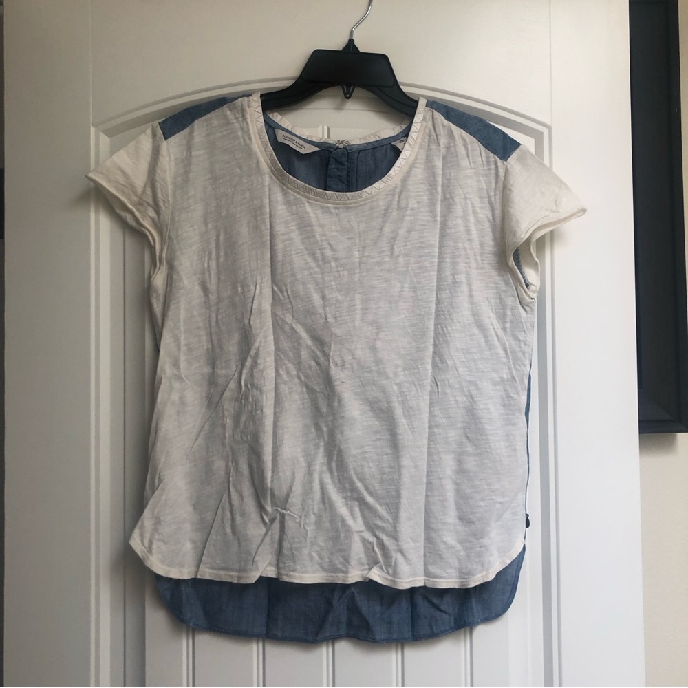 Great Condition Women's Scotch & Soda Chambray Linen Top Short Sleeve Blouse P